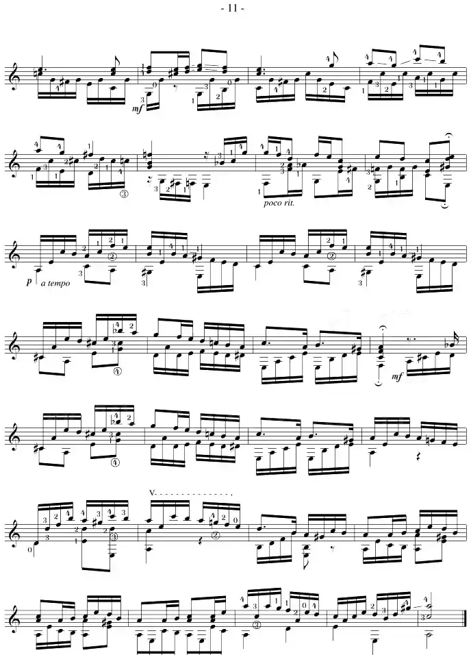 Napoleon Coste《25 Studies,Op.38》（STUDY 21）