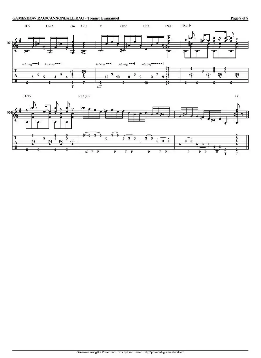 tommy emmanuel：gameshow rag/cannonball rag（指弹吉他）