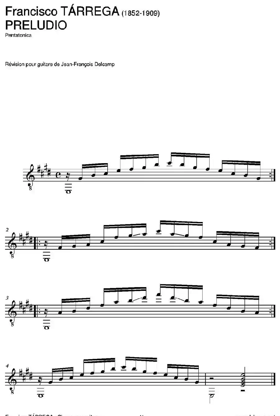 PRELUDIO(Pentatonica)（古典吉他）