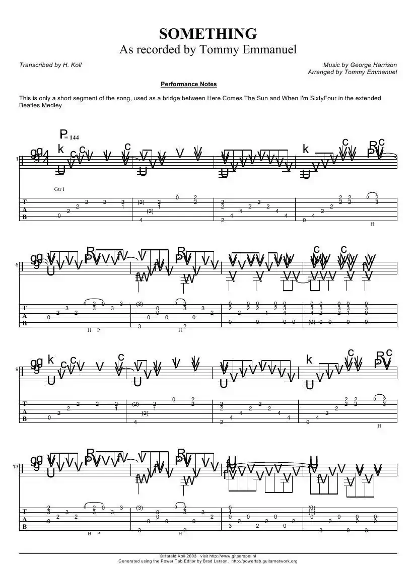 tommy emmanuel：something（指弹吉它）