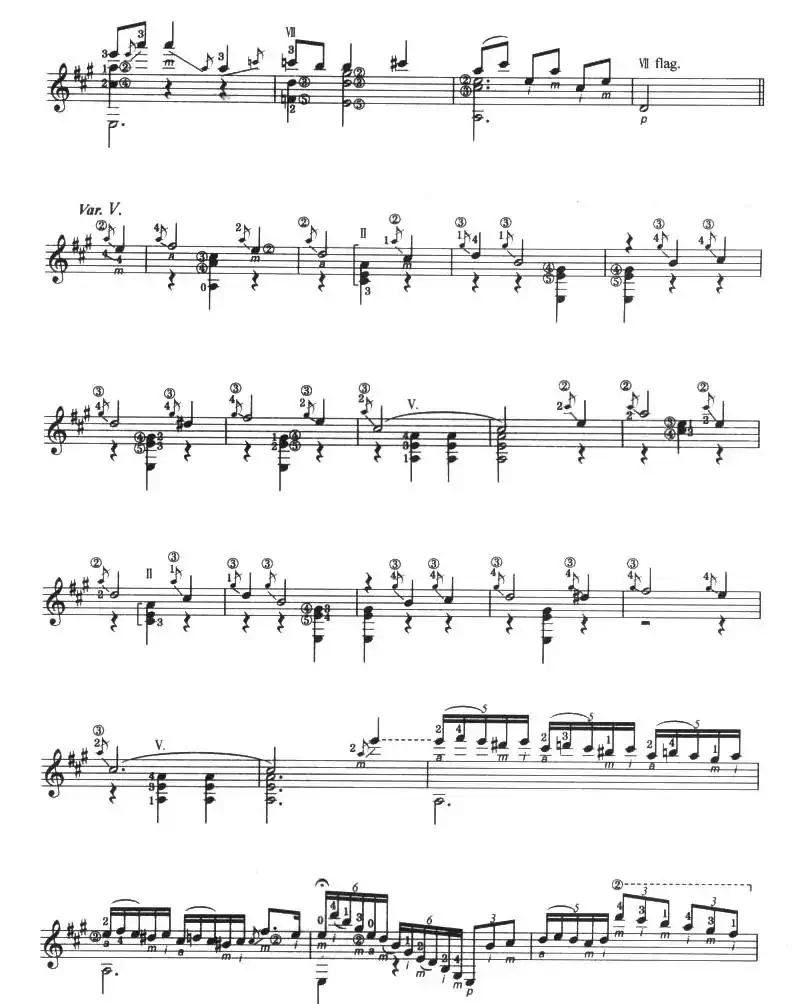 古典吉他考级十级外国乐曲A组（3、威尼斯狂欢节主题与变奏）