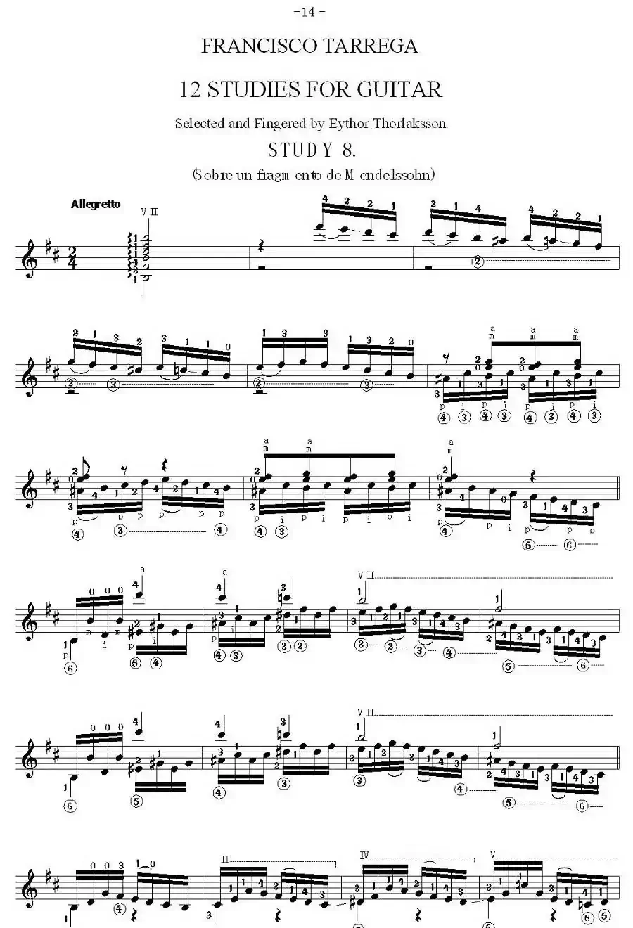 他雷加12首练习曲之8