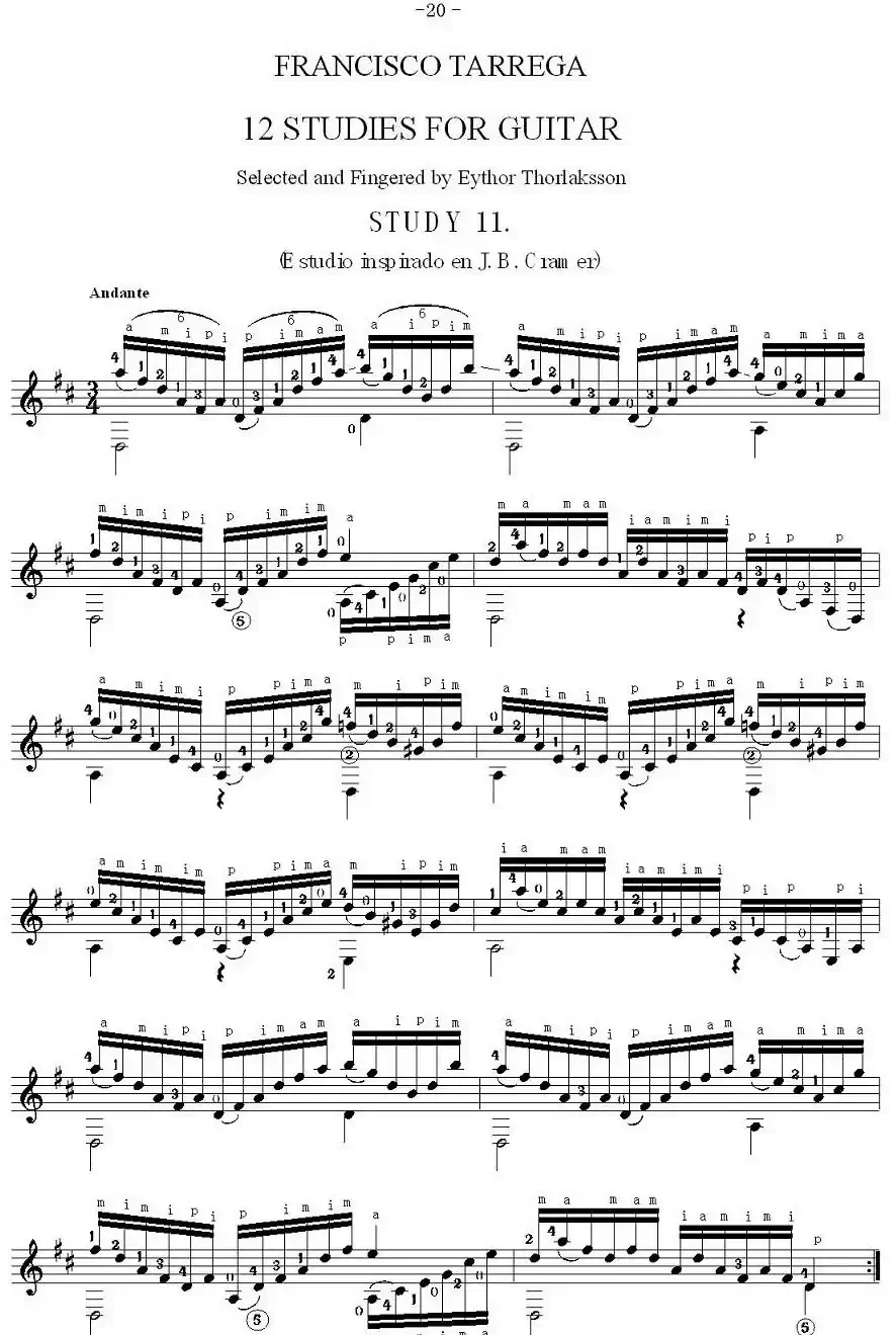 他雷加12首练习曲之11