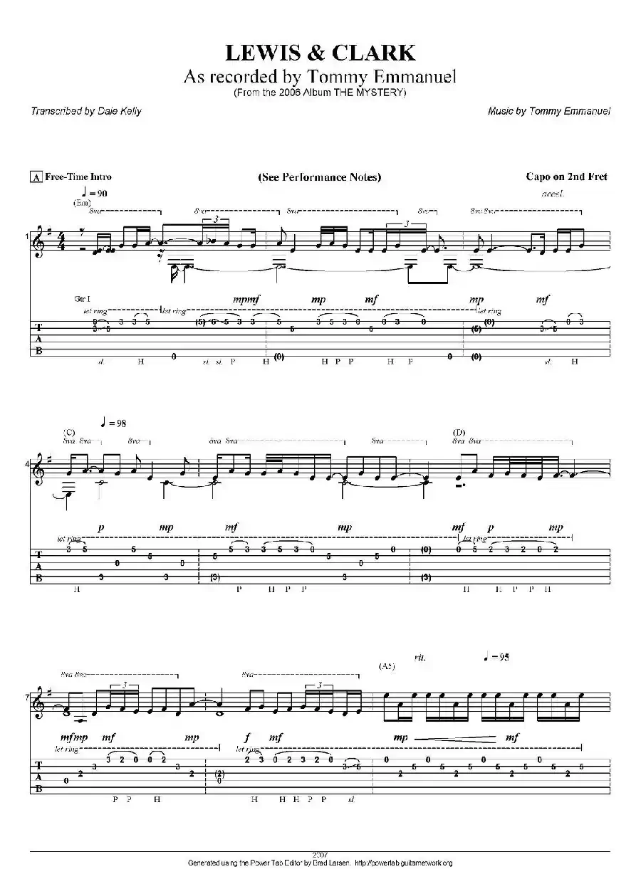 tommy emmanuel：lewis and clark（指弹吉他）