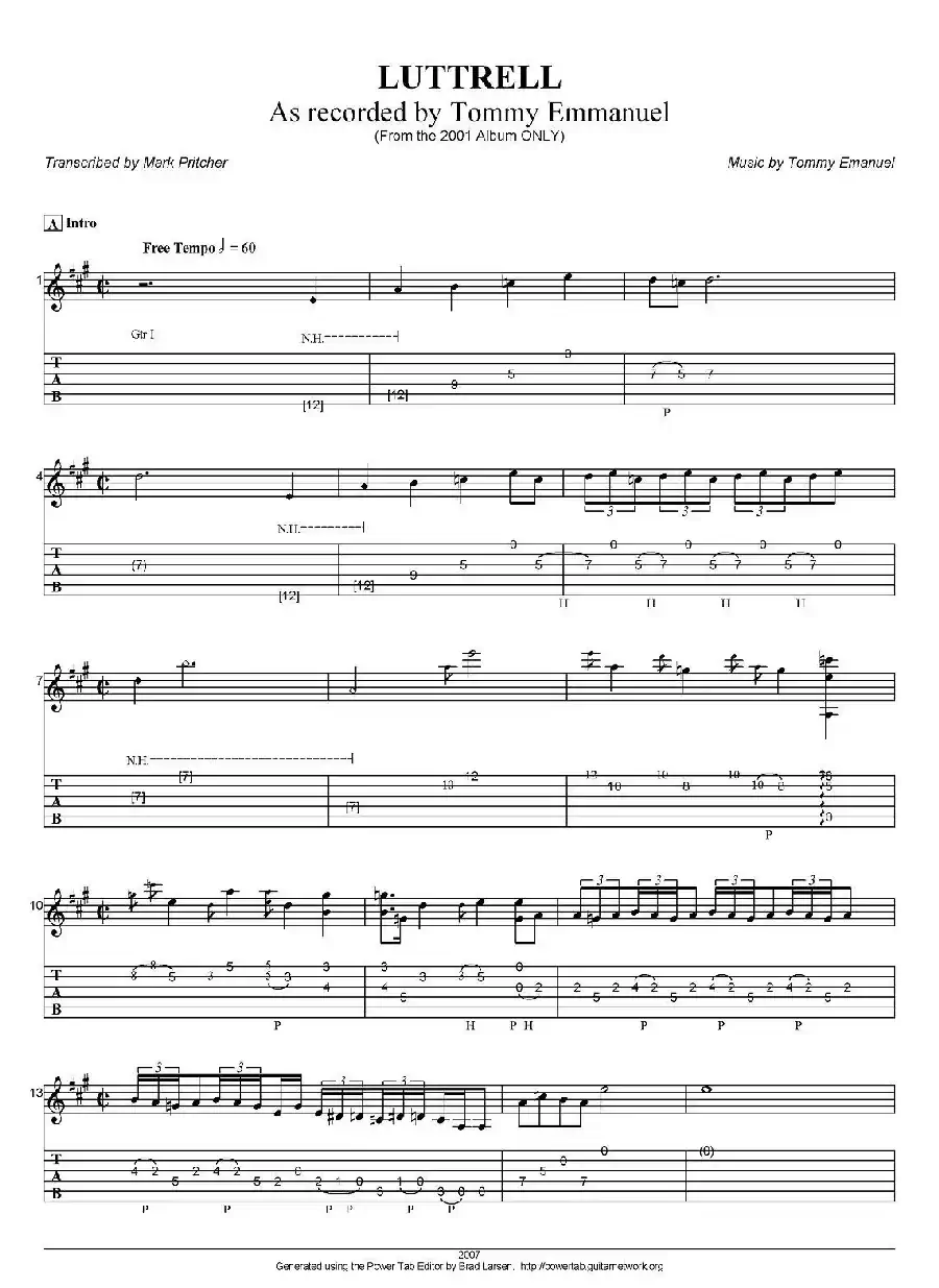 tommy emmanuel：luttrell（指弹吉他）