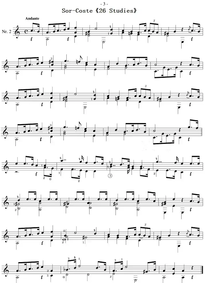Sor-Coste《26 Studies》（STUDY 2）
