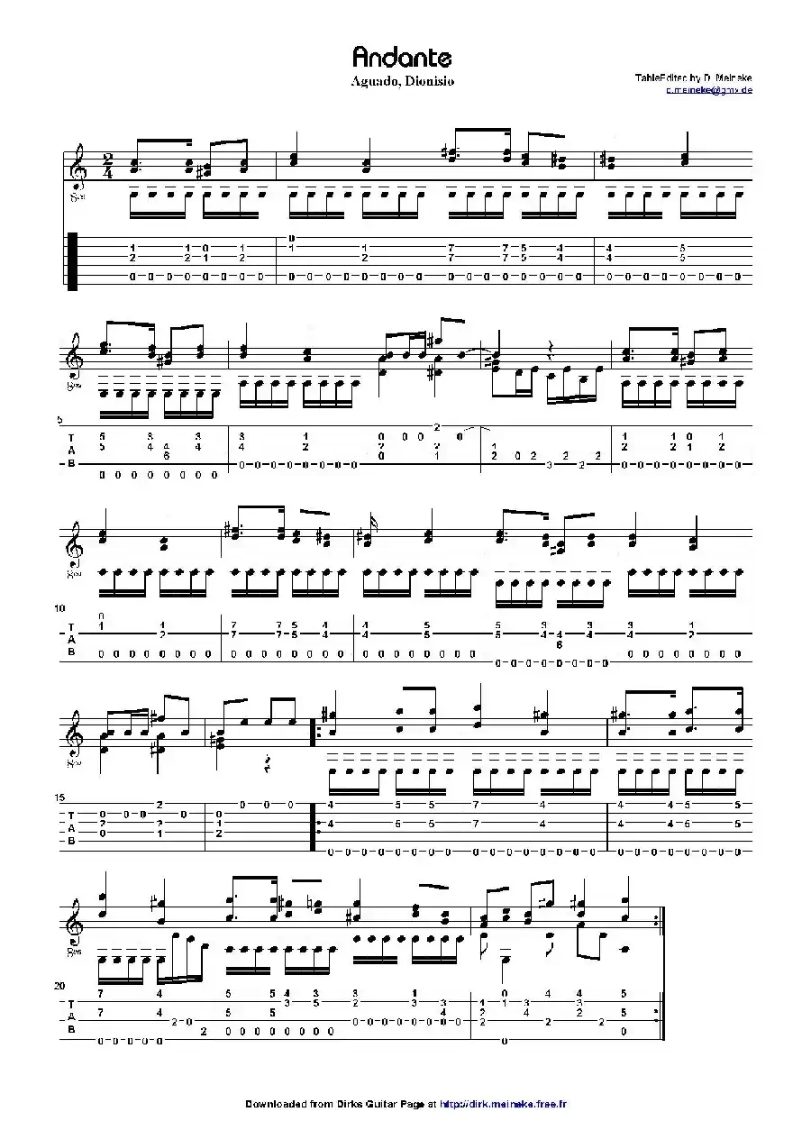 aguado andante 1（古典吉他）