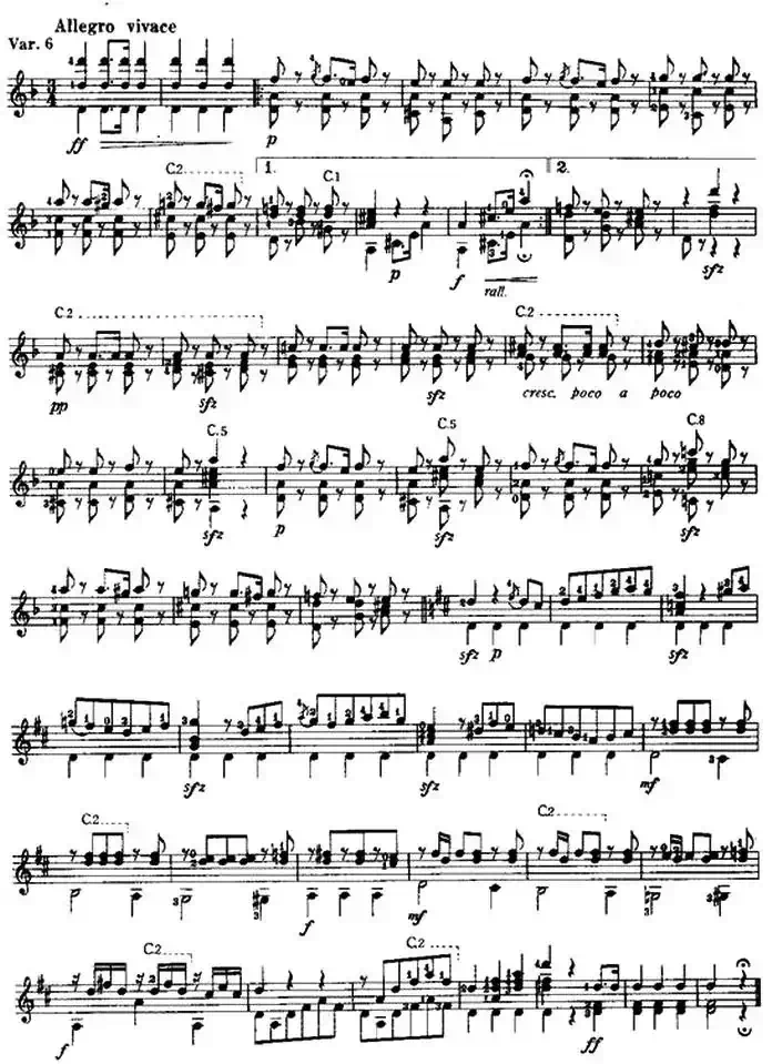 西班牙弗里亚斯主题变奏曲（古典吉他）