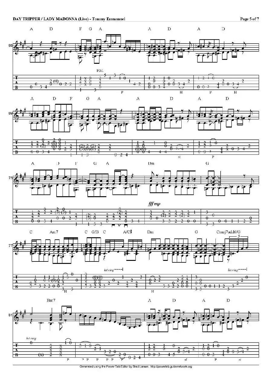 tommy emmanuel:day tripper/lady madonna（指弹吉他）