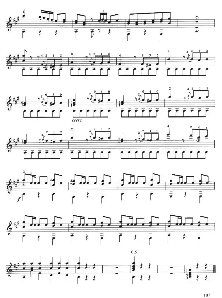 古典吉他考级七级外国乐曲A组（3、玛祖卡舞曲）