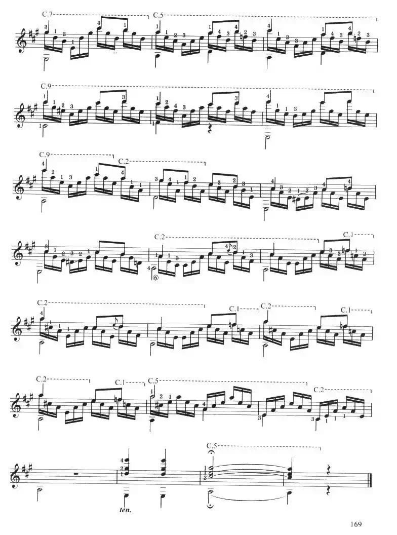古典吉他考级九级练习曲（华丽练习曲）