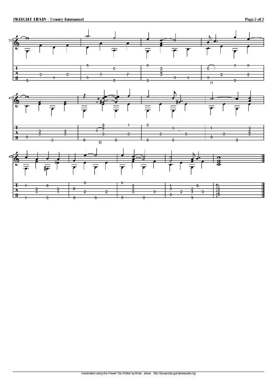 tommy emmanuel：freight train（指弹吉他）
