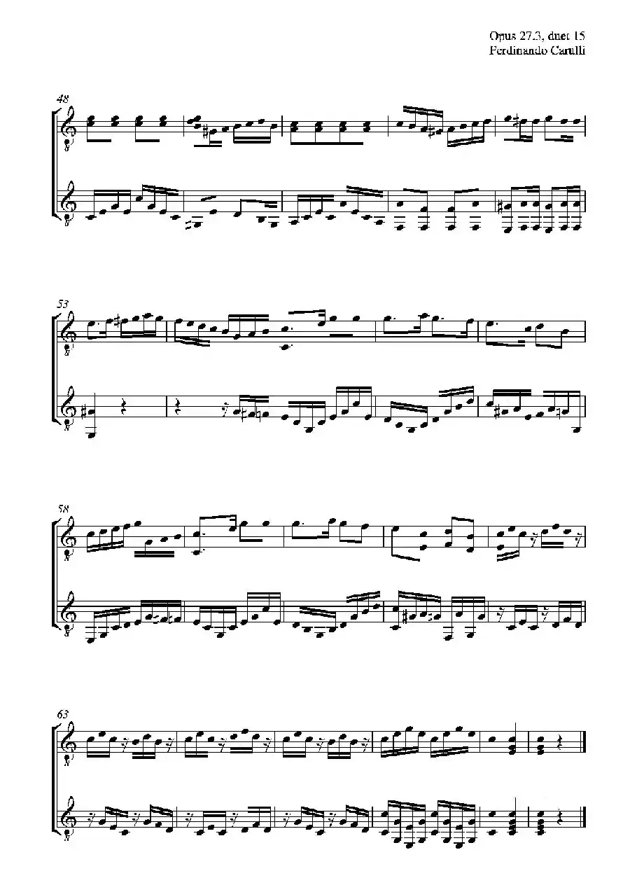 Metodo Completo Op.27-3（古典吉他二重奏练习·15）