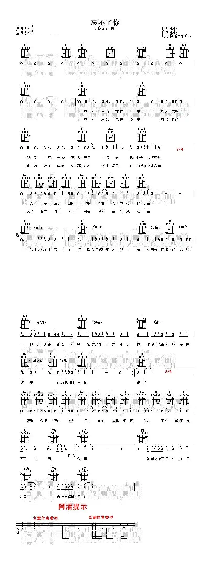忘不了你(孙楠词 孙楠曲)