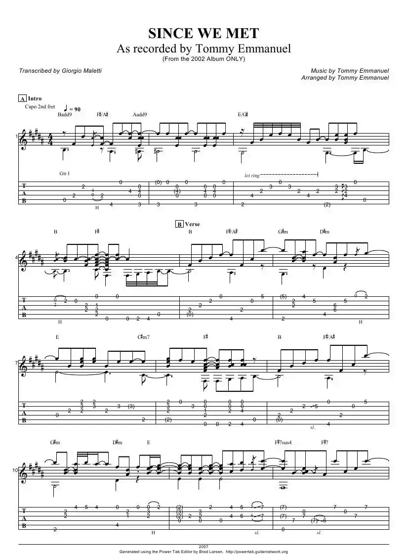 tommy emmanuel：since we met（指弹吉它）