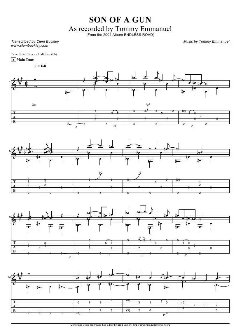 tommy emmanuel：son of a gun（指弹吉它）