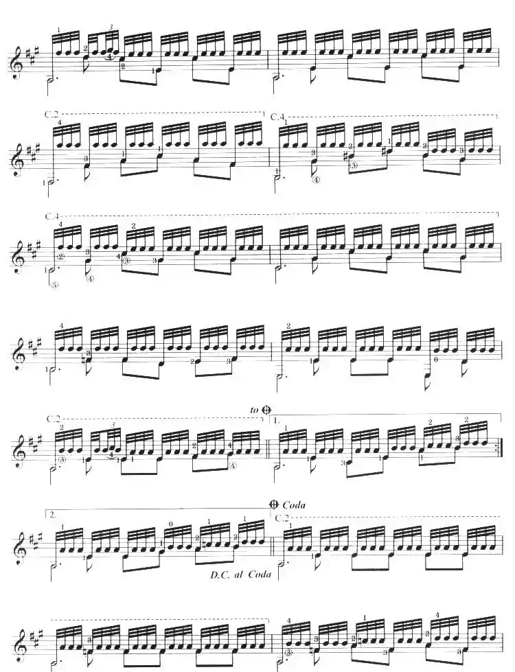 古典吉他考级七级外国乐曲A组（4、阿尔汗布拉宫的回忆）