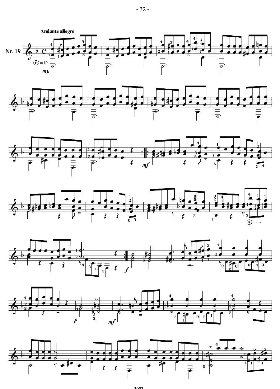 著名古典吉他练习曲（19）