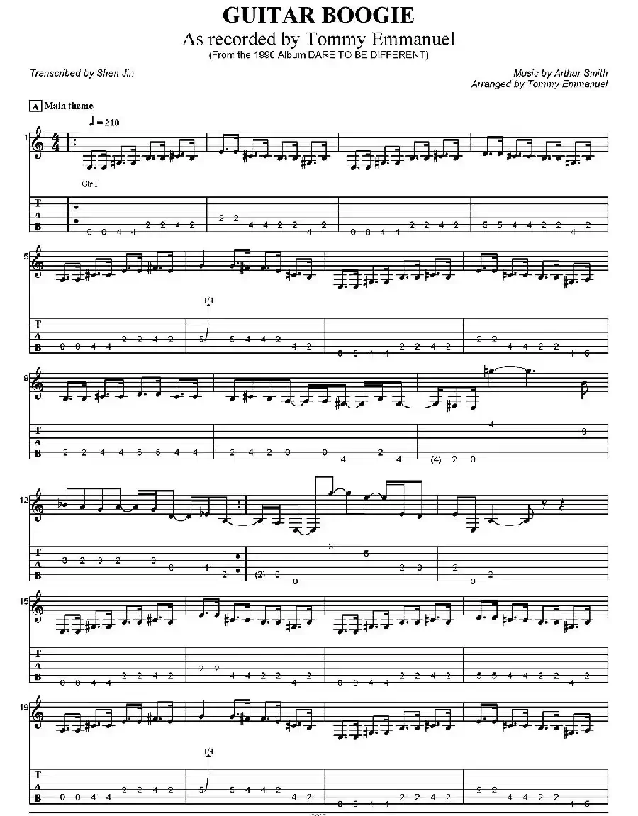 tommy emmanuel：guitar boogie（指弹吉他）