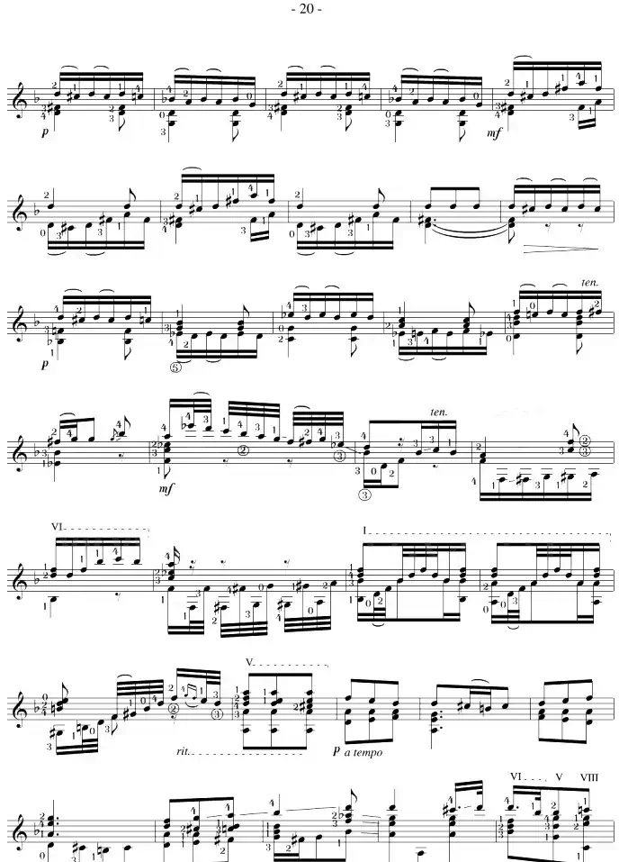 Napoleon Coste《25 Studies,Op.38》（STUDY 24）