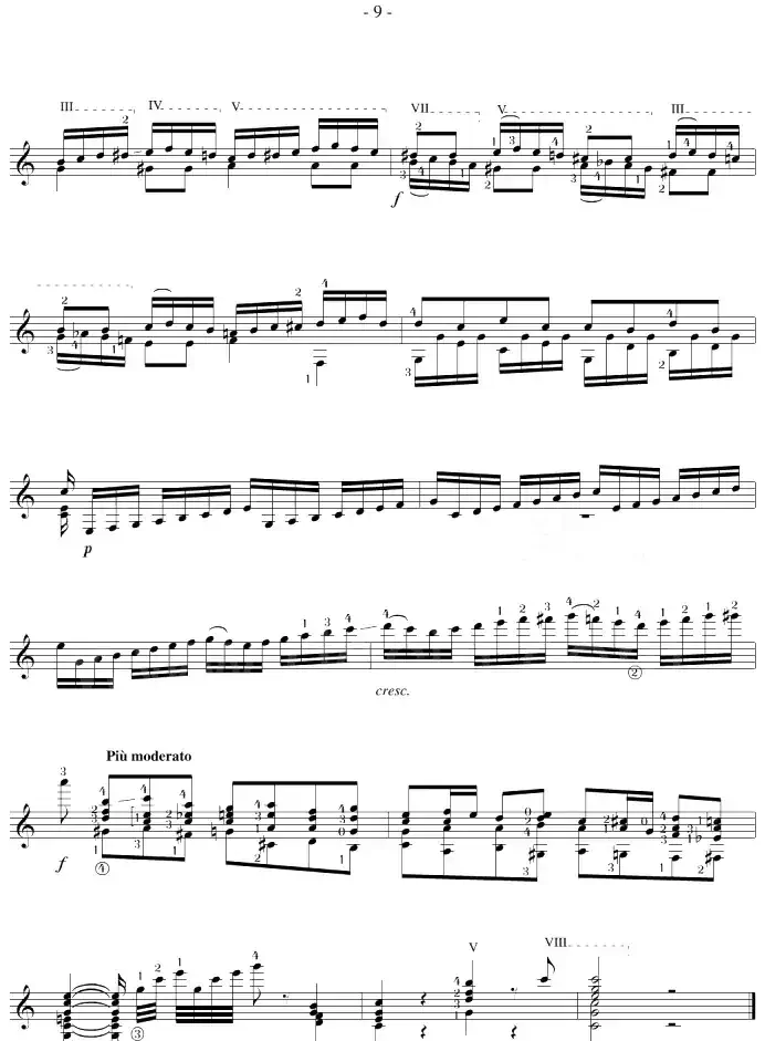 Napoleon Coste《25 Studies,Op.38》（STUDY 5）
