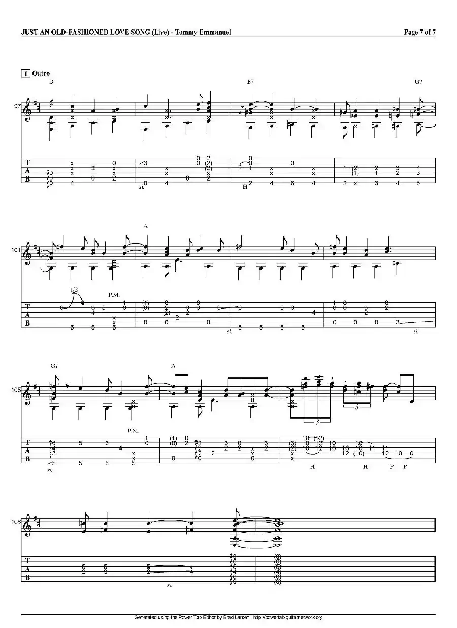 tommy emmanuel：just an old fashioned love song（指弹吉他）