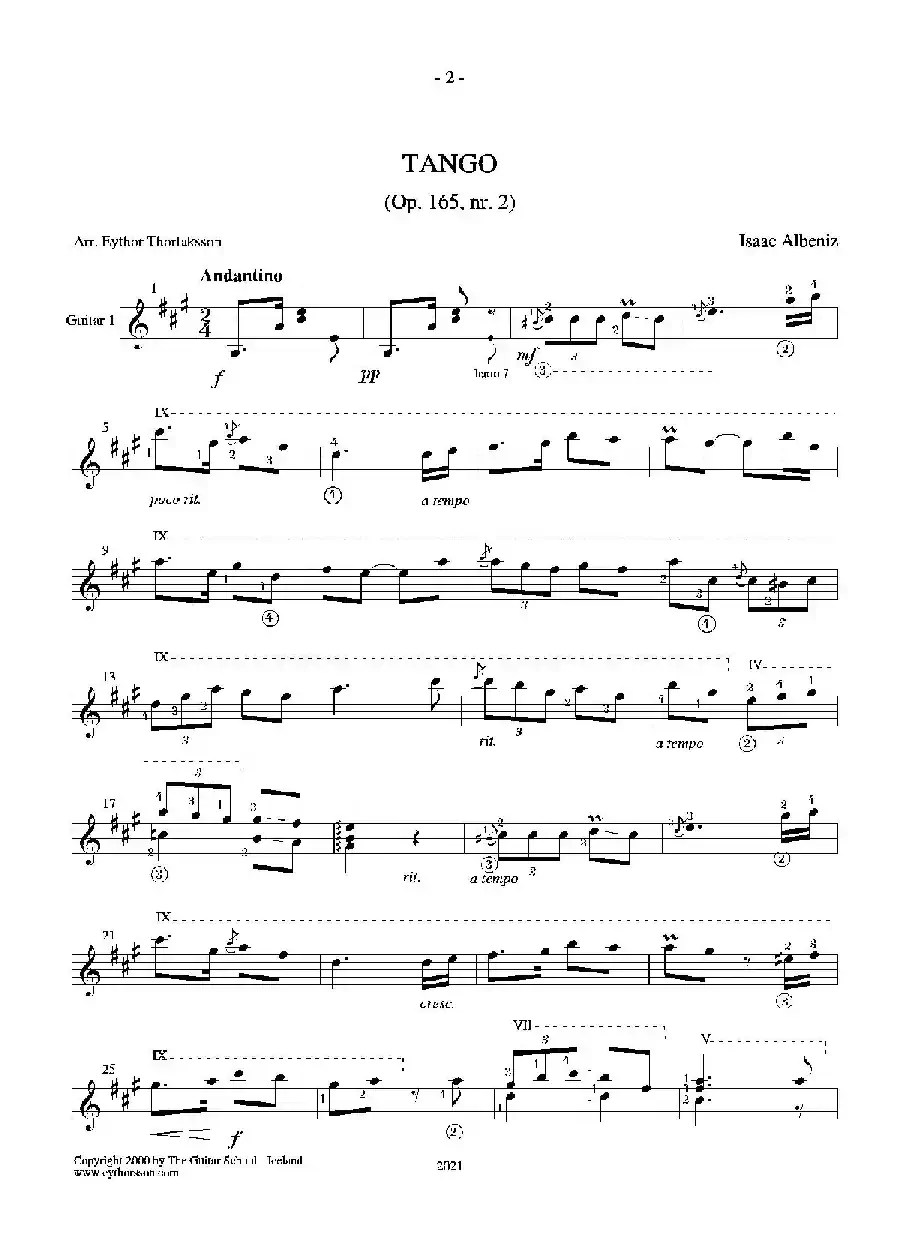 Tango(Guitar Duett)（古典吉他）