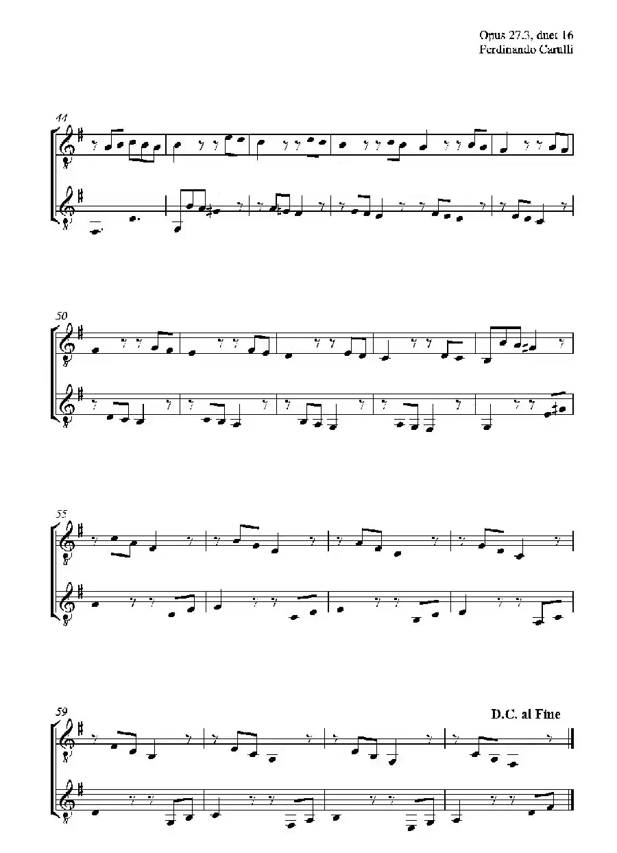 Metodo Completo Op.27-3（古典吉他二重奏练习·16）
