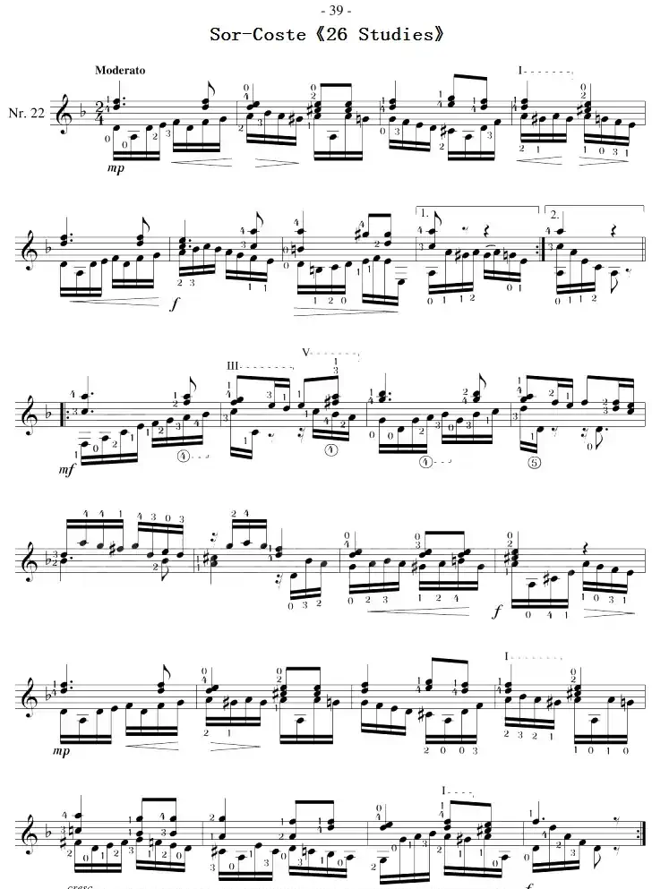 Sor-Coste《26 Studies》（STUDY 22）