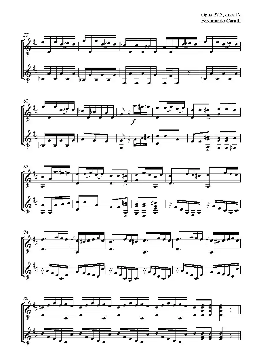 Metodo Completo Op.27-3（古典吉他二重奏练习·17）