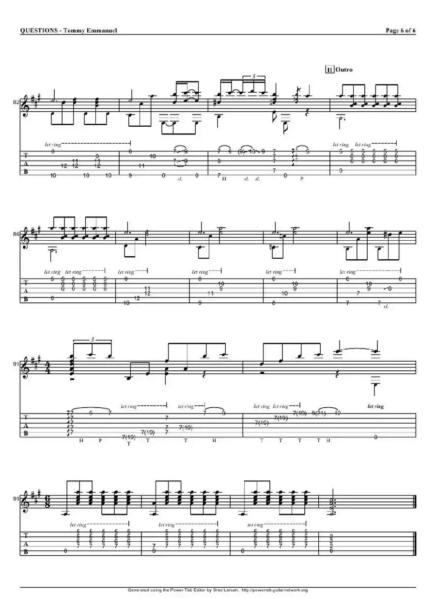 tommy emmanuel： questions（指弹吉它）