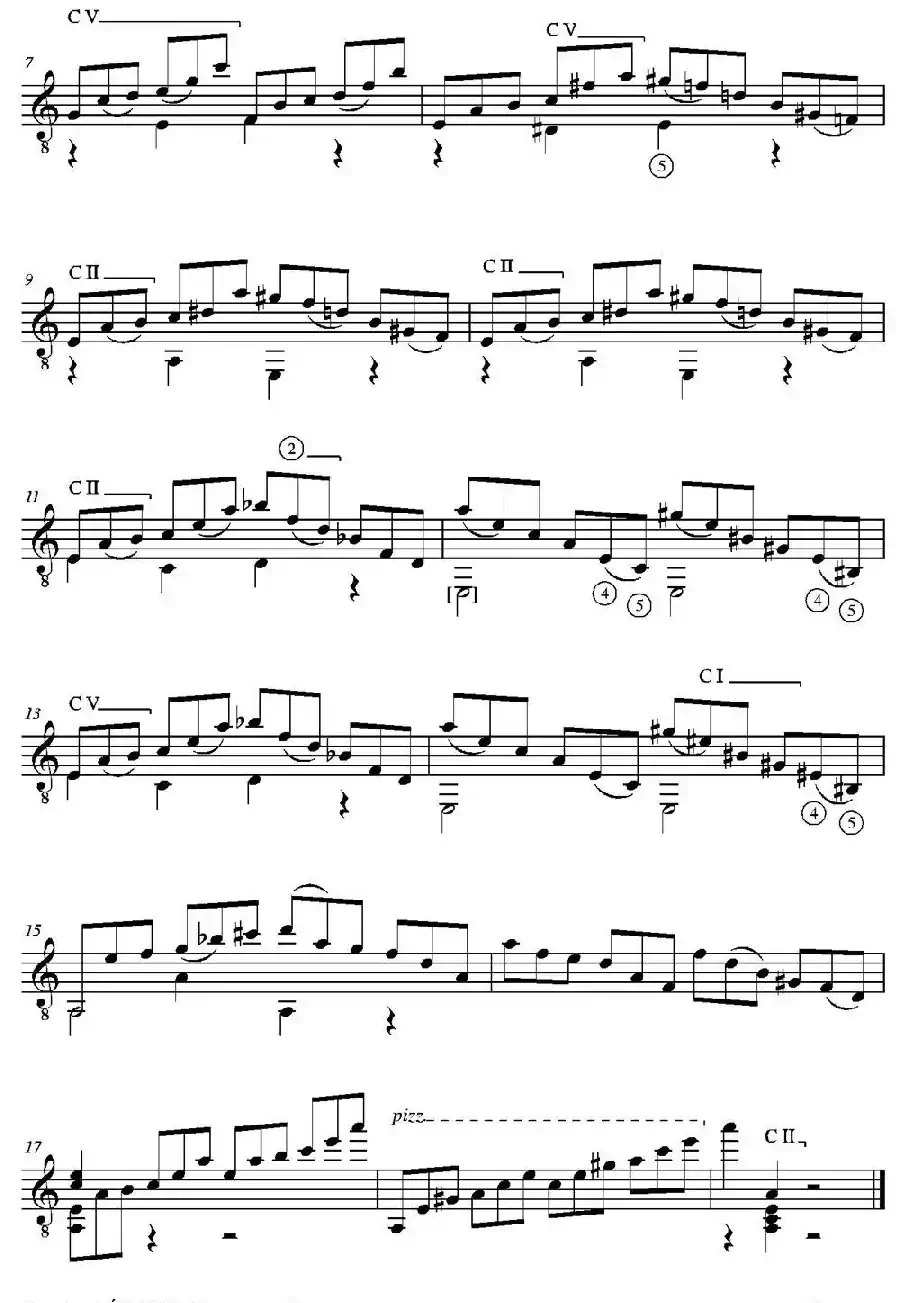 PRELUDIO NUMERO 13(Arreglado sobre un fragmento de opus 99 n2 Robert Schumann)（古典吉他）