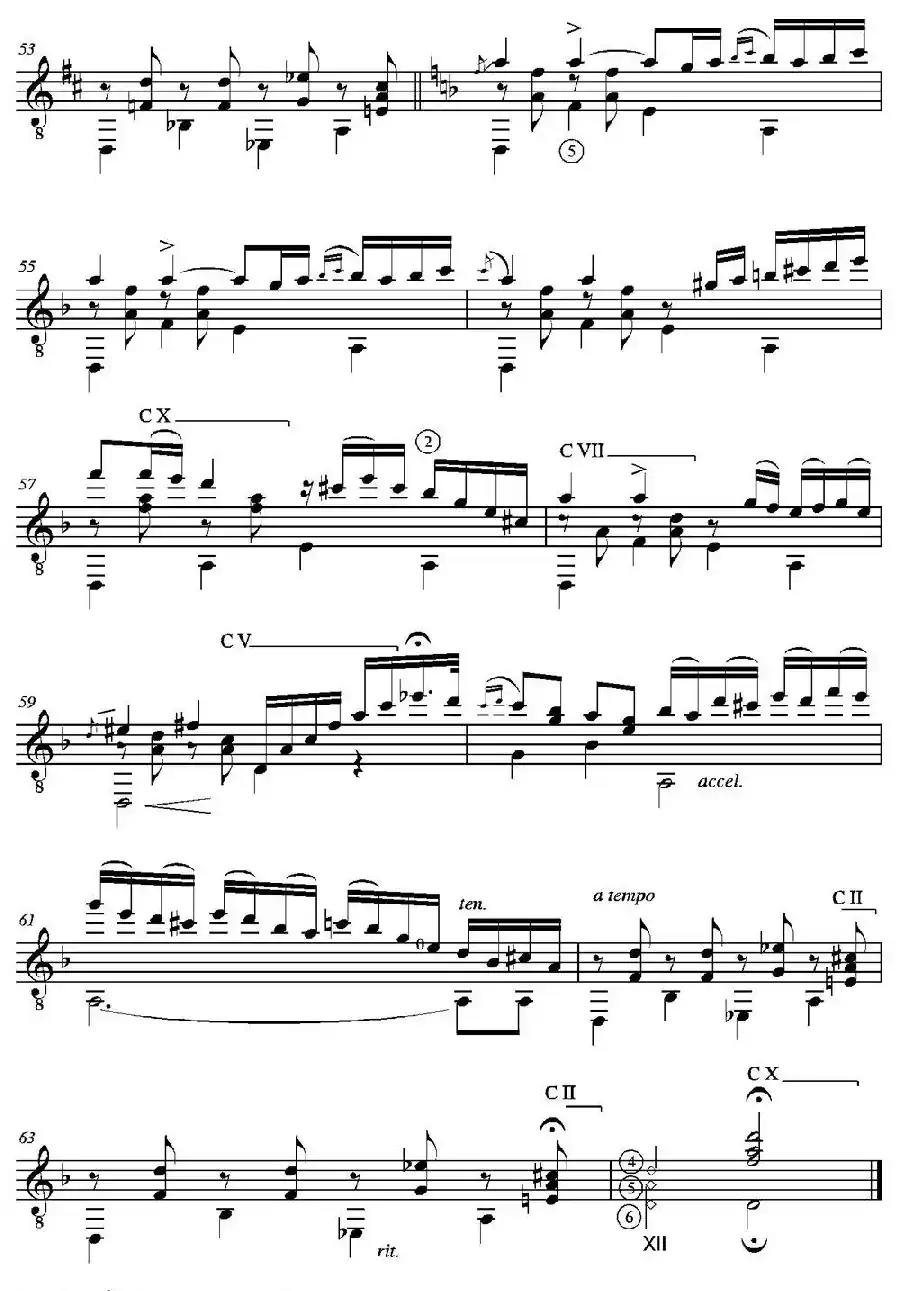 CAPRICHO ARABE(Serenata AI eminente maestro D. Tomas Breton)（古典吉他）