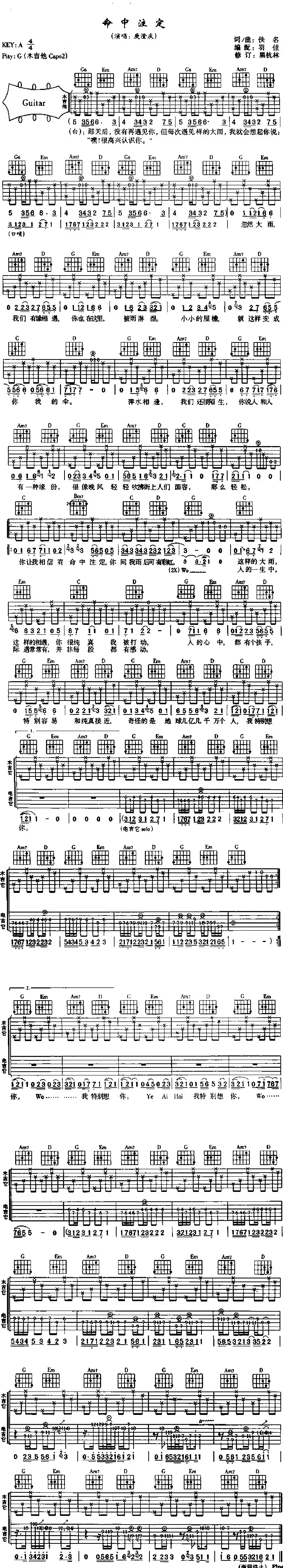 命中注定(羽佳编配版)