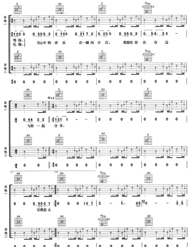 礼物（许巍词曲、双吉他）