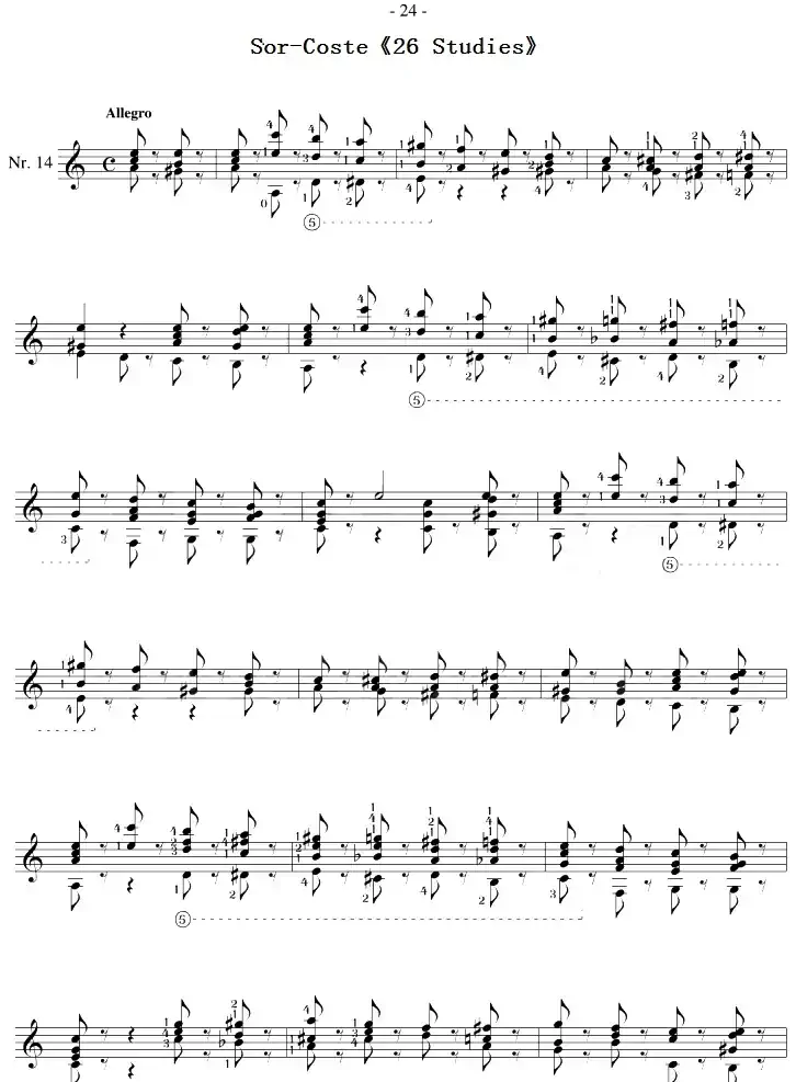 Sor-Coste《26 Studies》（STUDY 14）