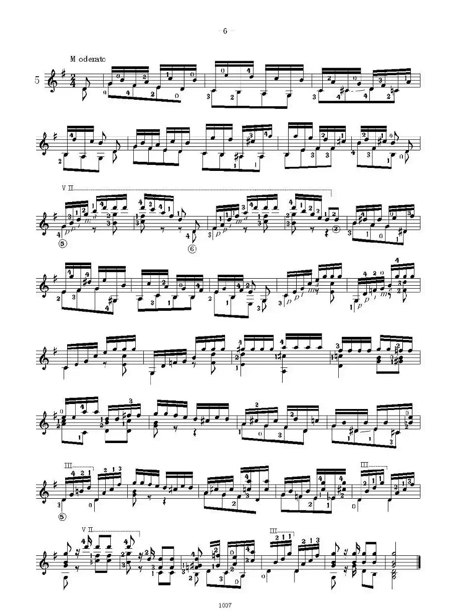 卡尔卡席25首练习曲之1——5