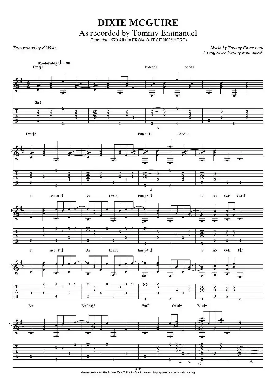 tommy emmanuel：dixie mcguire（指弹吉他）