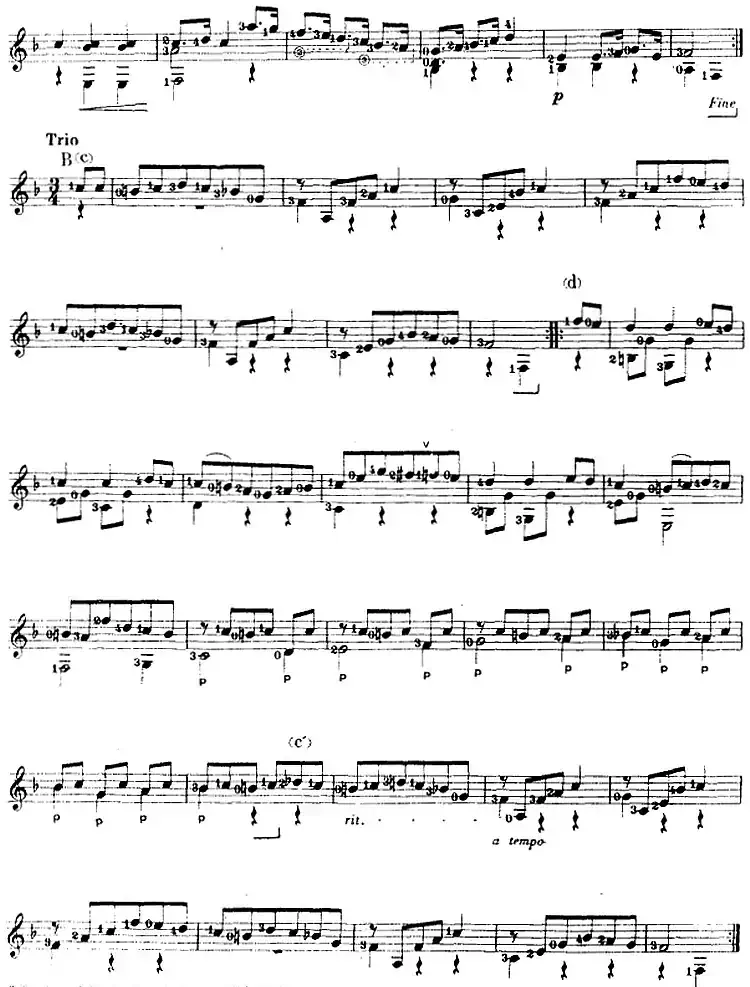 西班牙吉他独奏曲：小步舞曲