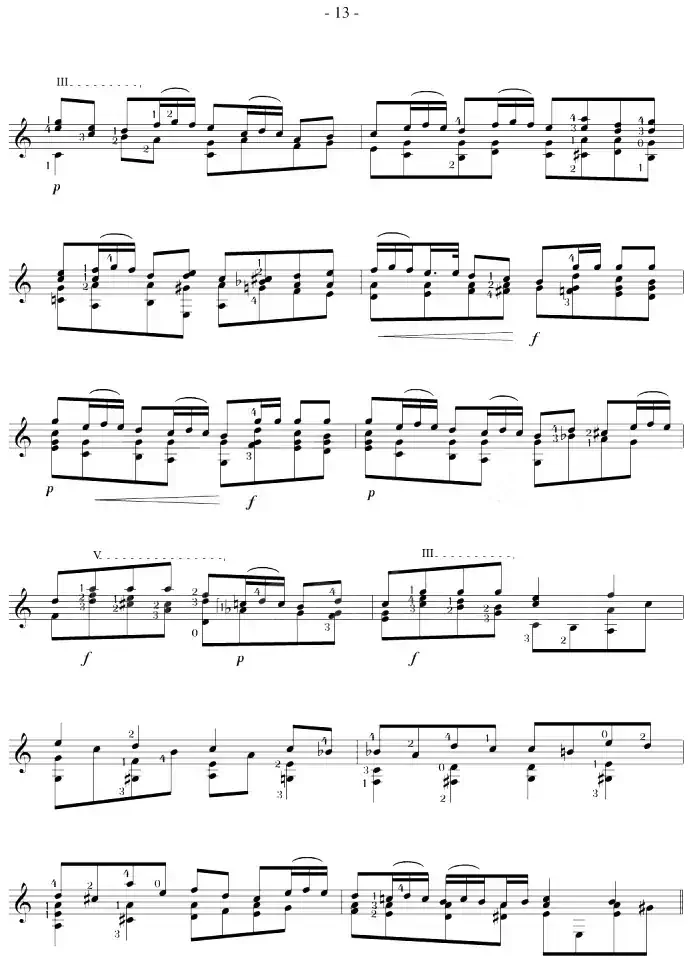 Napoleon Coste《25 Studies,Op.38》（STUDY 14）
