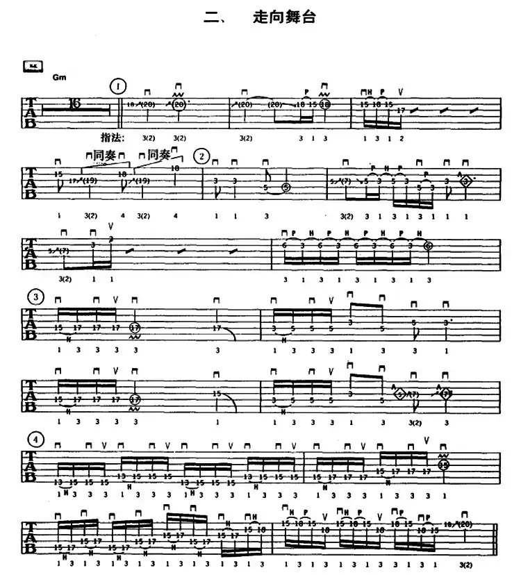重金属吉他演奏示范曲谱（二、走向舞台）