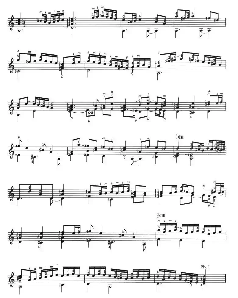 古典吉他考级八级外国乐曲A组（1、幻想曲）