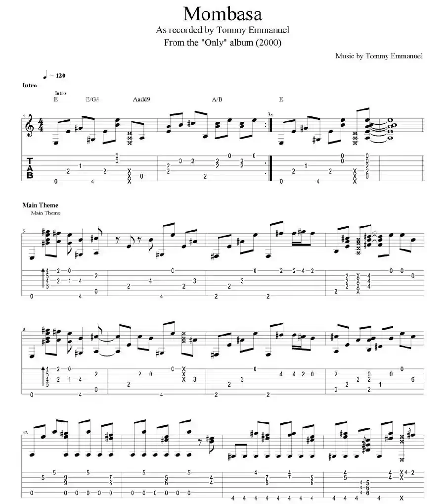 tommy emmanuel：mombasa version-2（指弹吉他）