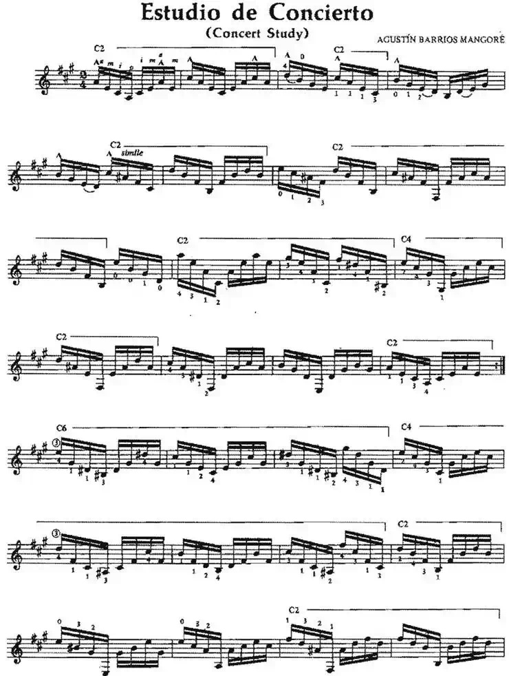 Estudio de Concierto（古典吉他）