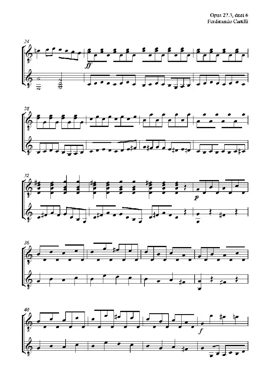 Metodo Completo Op.27-3（古典吉他二重奏练习·6）