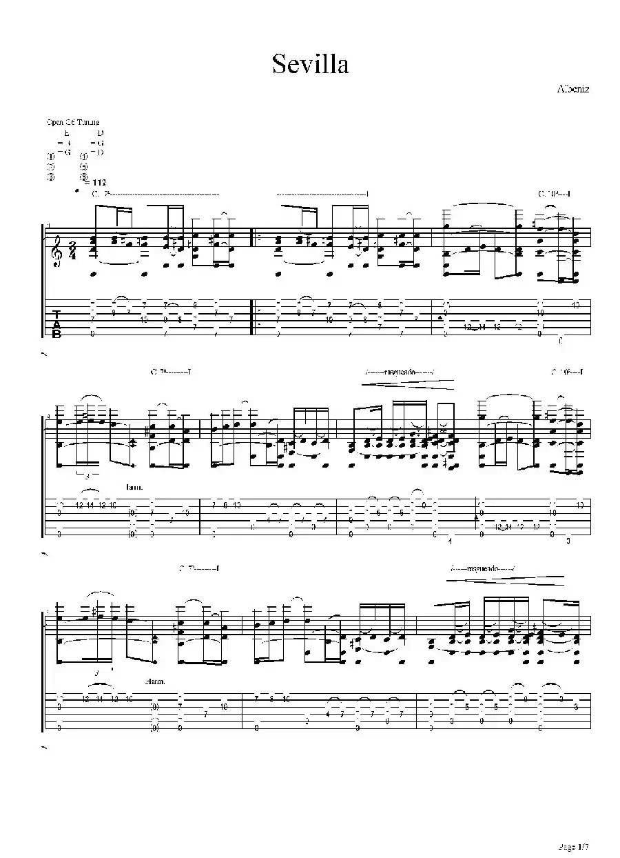 albeniz isaac sevilla 7144（古典吉他）