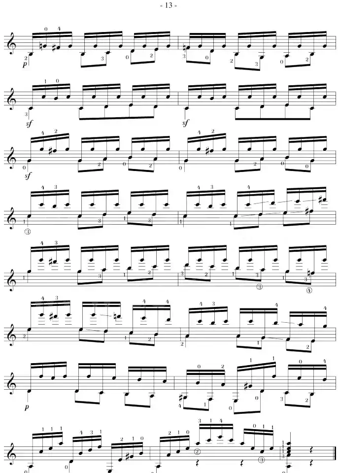 Mauro Giuliani《12 Studies,Op.48》（STUDY 8）