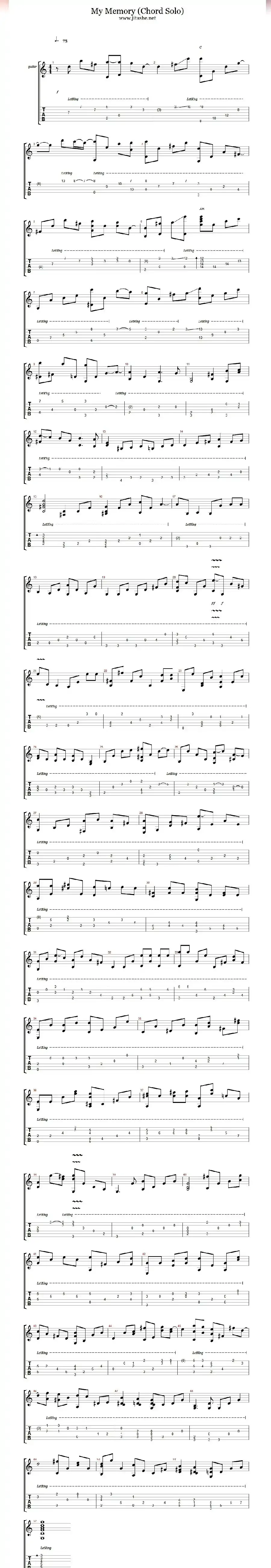 My Memory（指弹独奏）