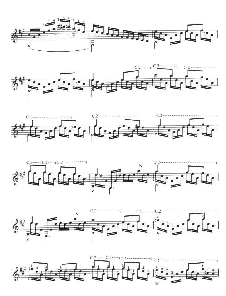 古典吉他考级九级练习曲（华丽练习曲）