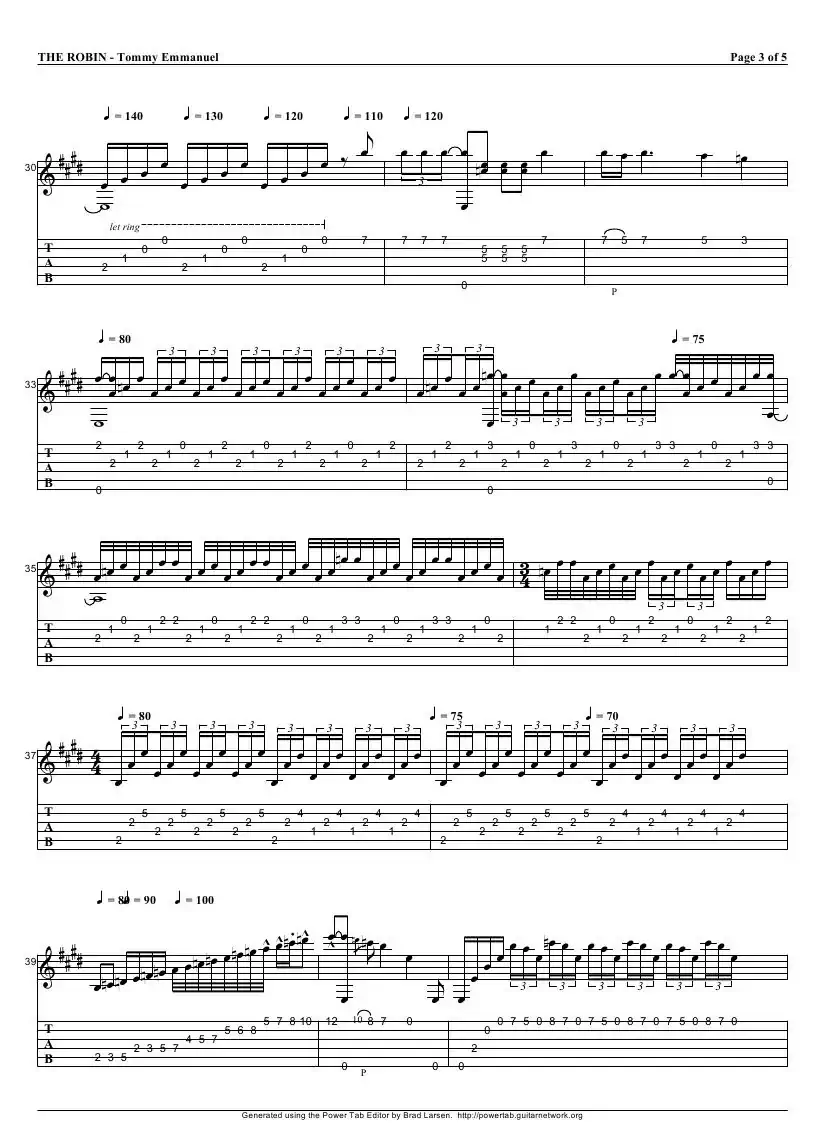 tommy emmanuel：the robin（指弹吉它）